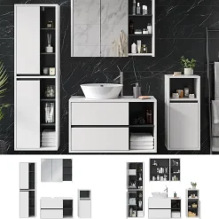 Badmöbel-Set Viola Weiß 4 Teile Vicco