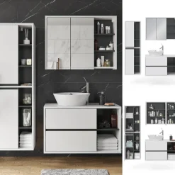 Badmöbel-Set Viola Weiß 3 Teile Vicco