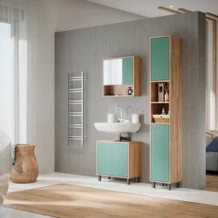 Badschrank Agasta Mintgrün 30 x 190.3 cm Vicco