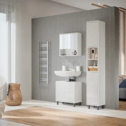 Badschrank Agasta Weiß 30 x 190.3 cm Vicco