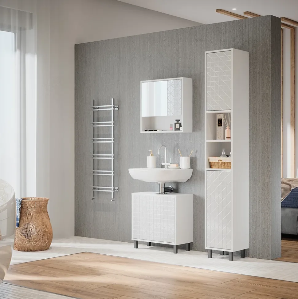 Badschrank Agasta Weiß 30 x 190.3 cm Vicco