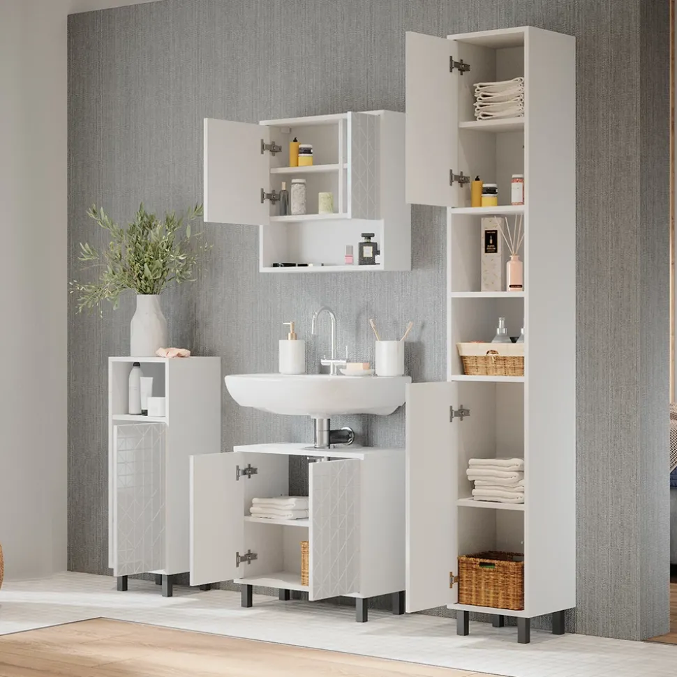 Badschrank Agasta Weiß 30 x 190.3 cm Vicco