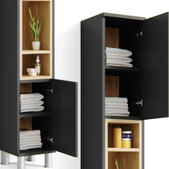 Badschrank Aquis Anthrazit 30 x 190 cm Vicco