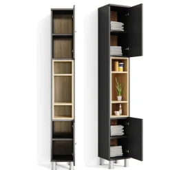 Badschrank Aquis Anthrazit 30 x 190 cm Vicco