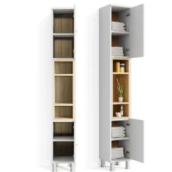 Badschrank Aquis Weiß 30 x 190 cm Vicco