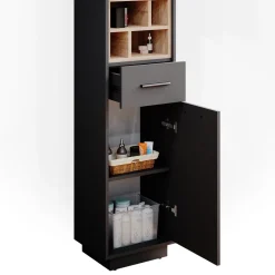 Badschrank Beatrice Anthrazit 38 x 190 cm Vicco