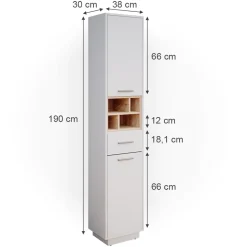 Badschrank Beatrice Weiß 38 x 190 cm Vicco