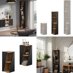 Badschrank Benno Anthrazit 31.6 x 70.5 cm mit 3 Ablagen Vicco