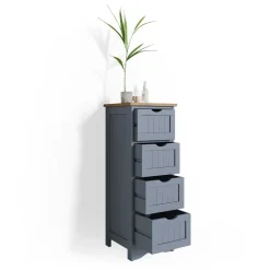 Badschrank Bianco Grau 30 x 81 cm Vicco