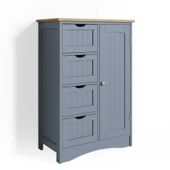 Badschrank Bianco Grau 55 x 81 cm Vicco