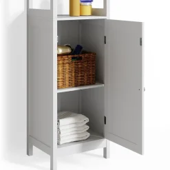 Badschrank Bianco Weiß 40 x 160 cm Vicco