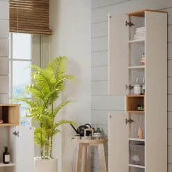 Badschrank Didi Weiß/Artisan 30 x 192 cm mit 2 Türen Vicco