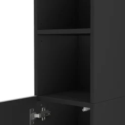 Badschrank Edge Schwarz 30 x 189.5 cm mit 2 Türen und 3 Fächer Vicco