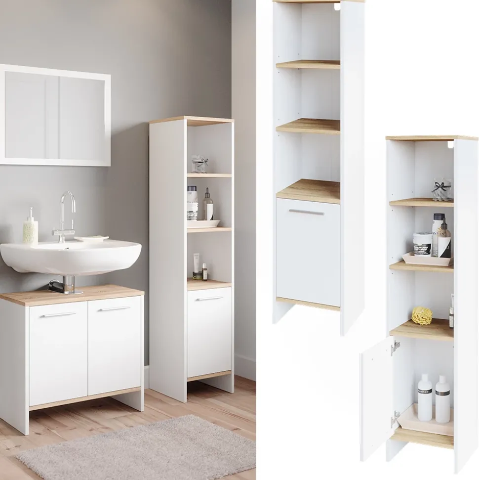 Badschrank Elvio Weiß 32 x 136.6 cm Vicco