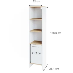 Badschrank Elvio Weiß 32 x 136.6 cm Vicco