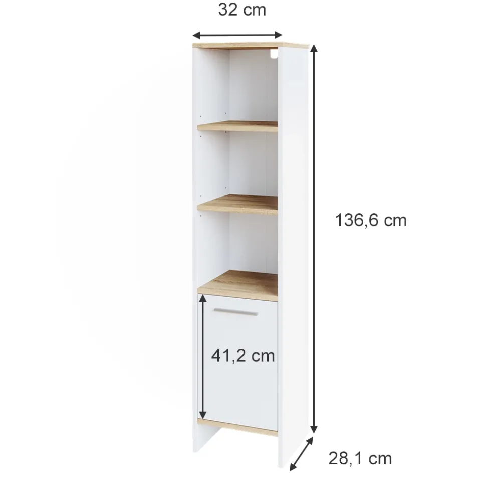 Badschrank Elvio Weiß 32 x 136.6 cm Vicco
