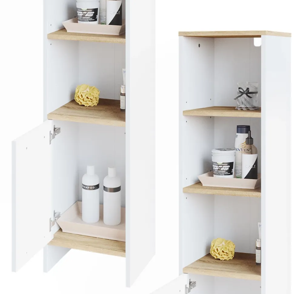 Badschrank Elvio Weiß 32 x 136.6 cm Vicco