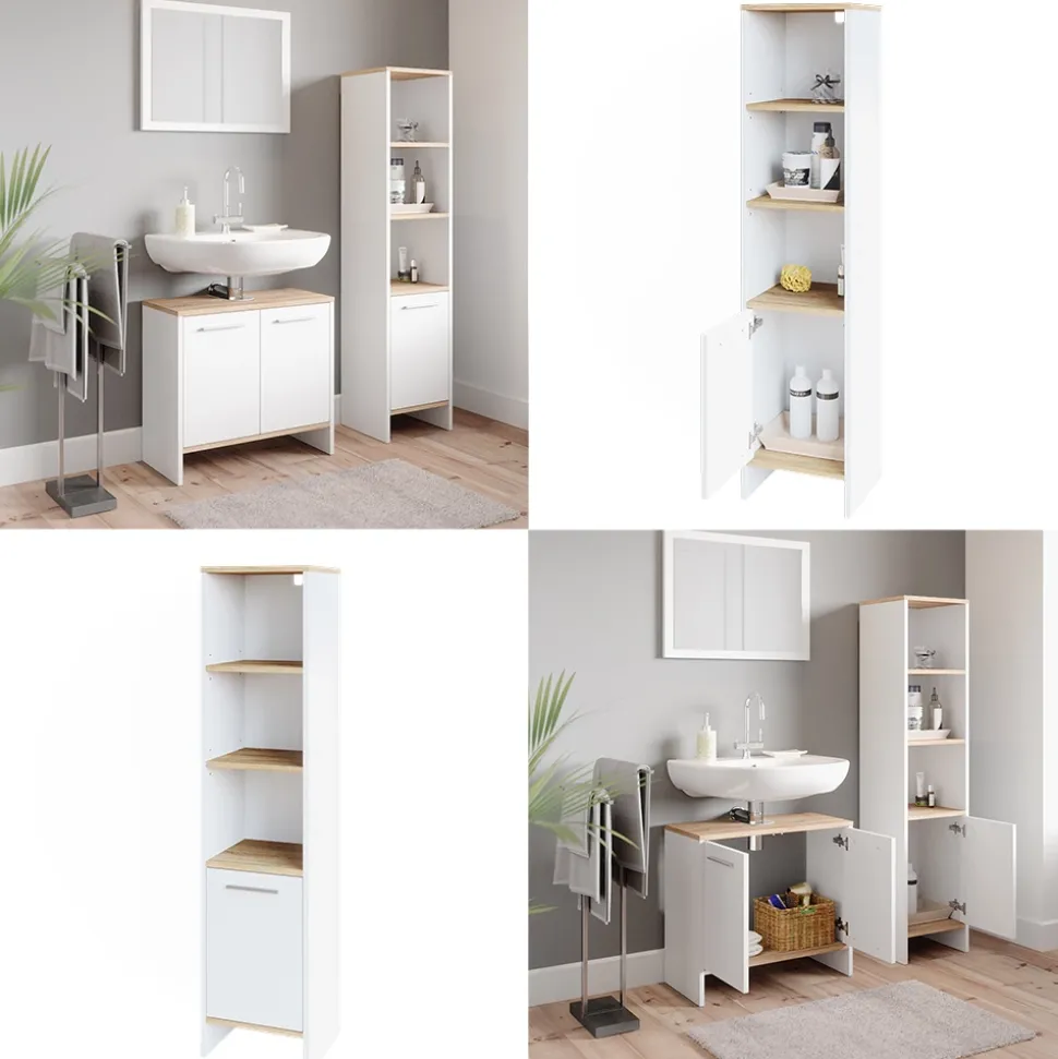 Badschrank Elvio Weiß 32 x 136.6 cm Vicco