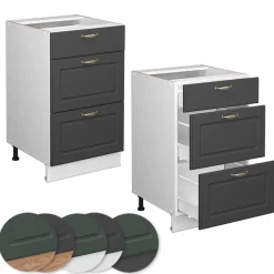 Badschrank Fame-Line Anthrazit-Gold 50 x 82 cm ohne Arbeitsplatte Vicco