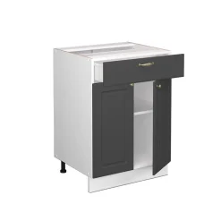 Badschrank Fame-Line Anthrazit-Gold 60 x 82 cm mit Schublade, ohne Arbeitsplatte Vicco