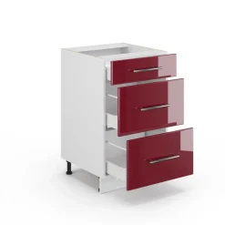 Badschrank Fame-Line Bordeaux Hochglanz 50 x 82 cm ohne Arbeitsplatte Vicco