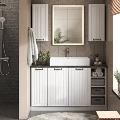 Badschrank Fame-Line Grün-Gold Landhaus 60 x 82 cm mit Schublade, ohne Arbeitsplatte Vicco