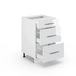 Badschrank Fame-Line Weiß Hochglanz 50 x 82 cm ohne Arbeitsplatte Vicco