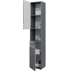 Badschrank Fredd Anthrazit Hochglanz 36.4 x 190.5 cm Vicco