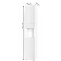 Badschrank Fredd Weiß Hochglanz 36.4 x 190.5 cm Vicco