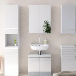 Badschrank Fredd Weiß Hochglanz 36.4 x 190.5 cm Vicco