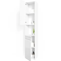Badschrank Fredd Weiß Hochglanz 36.4 x 190.5 cm Vicco