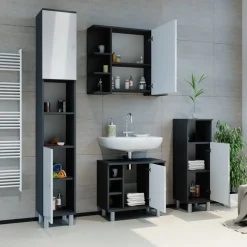 Badschrank Fynn Anthrazit 30 x 190 cm Vicco