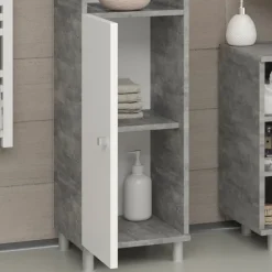 Badschrank Fynn Beton 30 x 190 cm Vicco