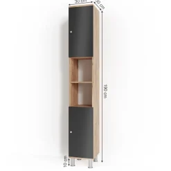 Badschrank Fynn Eiche 30 x 190 cm Vicco
