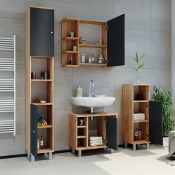 Badschrank Fynn Eiche 30 x 190 cm Vicco