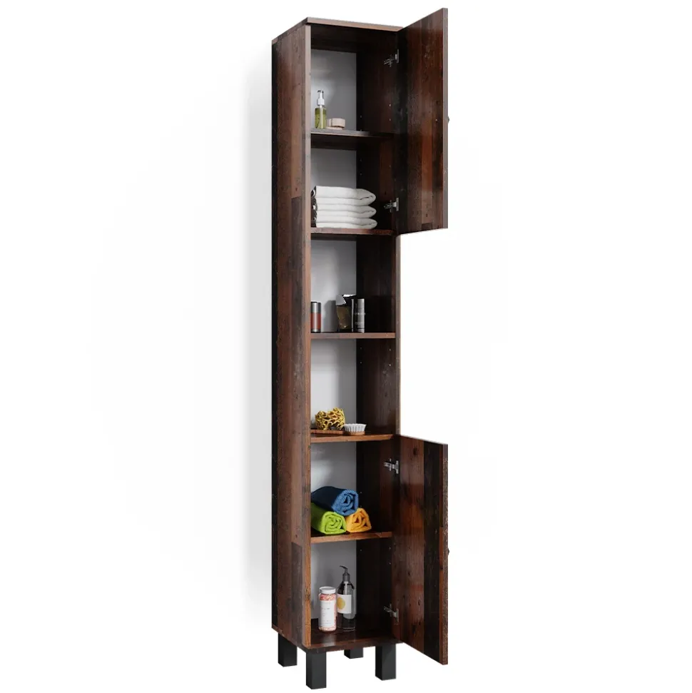 Badschrank Fynn Eiche rustikal 30 x 190 cm Vicco