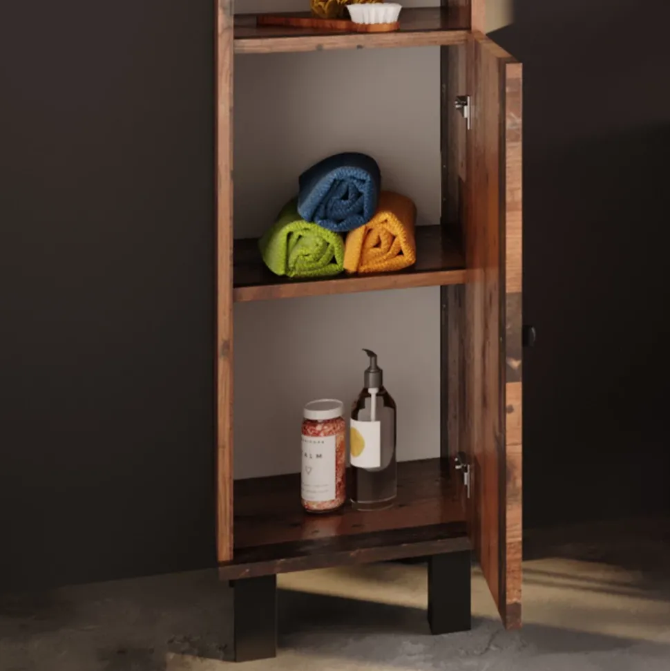 Badschrank Fynn Eiche rustikal 30 x 190 cm Vicco