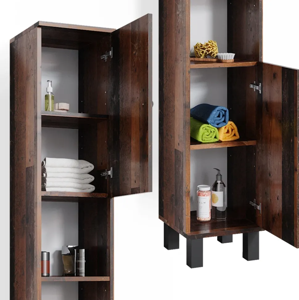 Badschrank Fynn Eiche rustikal 30 x 190 cm Vicco