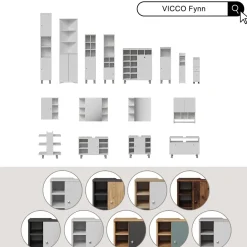 Badschrank Fynn Eiche rustikal 30 x 190 cm Vicco
