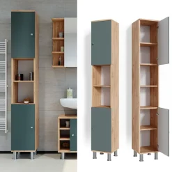 Badschrank Fynn Grün 30 x 190 cm Vicco