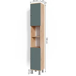 Badschrank Fynn Grün 30 x 190 cm Vicco