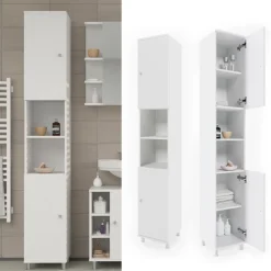 Badschrank Fynn Weiß 30 x 190 cm Vicco