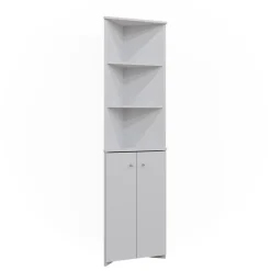 Badschrank Fynn Weiß 51.5 x 175 cm Eckschrank mit 2 Türen Vicco