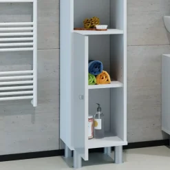 Badschrank Fynn Weiß Hochglanz 30 x 190 cm Vicco