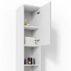 Badschrank Fynn Weiß Hochglanz 30 x 190 cm Vicco