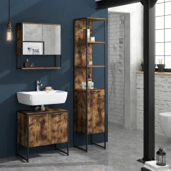 Badschrank Fyrk Antikholz 33 x 185 cm Vicco