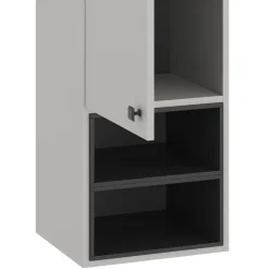 Badschrank Gerta Grau 37.5 x 150 cm mit Tür und offenen Fächern Vicco