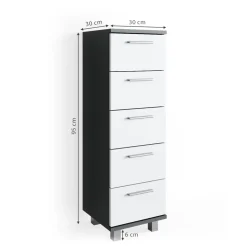 Badschrank Ilias Anthrazit 30 x 95 cm Vicco