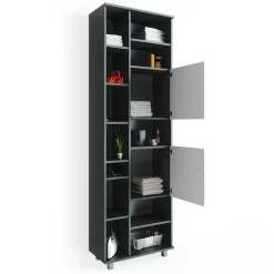 Badschrank Ilias Anthrazit/Weiß 60 x 190 cm Vicco