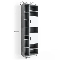 Badschrank Ilias Beton 60 x 190 cm Vicco